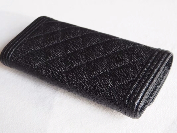 Chanel Boy Matelasse Long Wallet Calfskin Leather CHA5264 Black