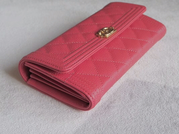 Chanel Boy Matelasse Long Wallet Calfskin Leather CHA5264 Pink