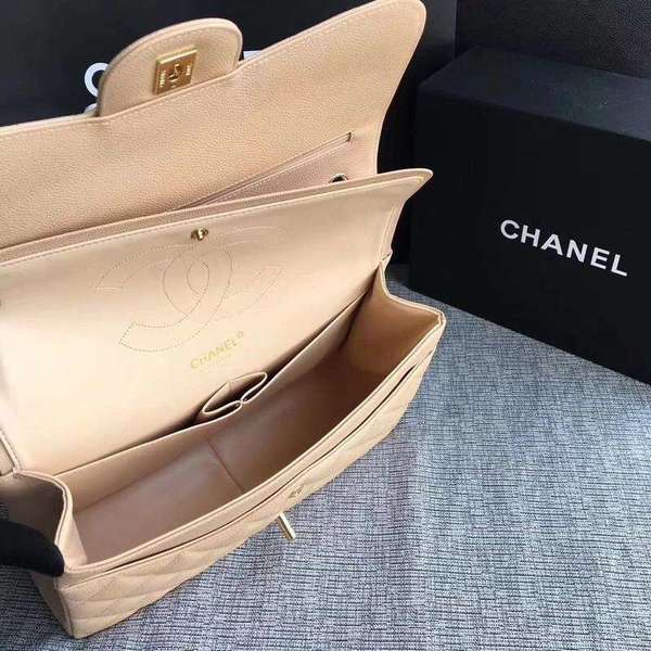 Chanel Flap Shoulder Bags Camel Original Calfskin Leather CF1113 Gold