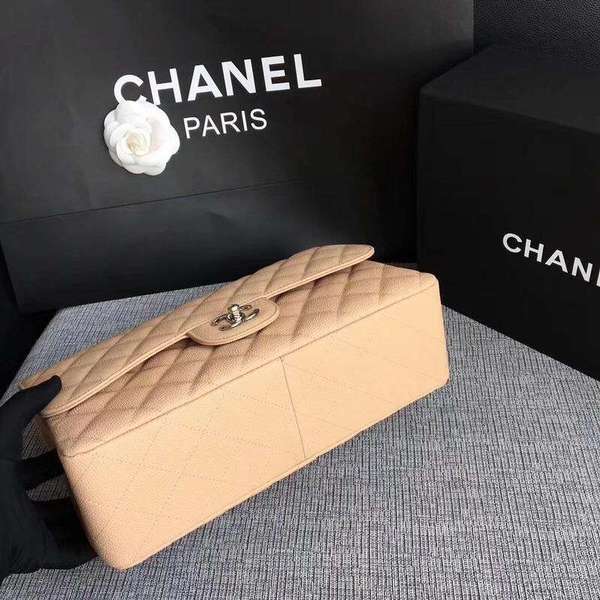 Chanel Flap Shoulder Bags Camel Original Calfskin Leather CF1113 Silver