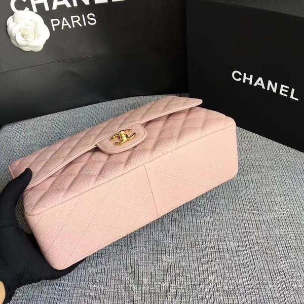 Chanel Flap Shoulder Bags Pink Original Calfskin Leather CF1113 Gold