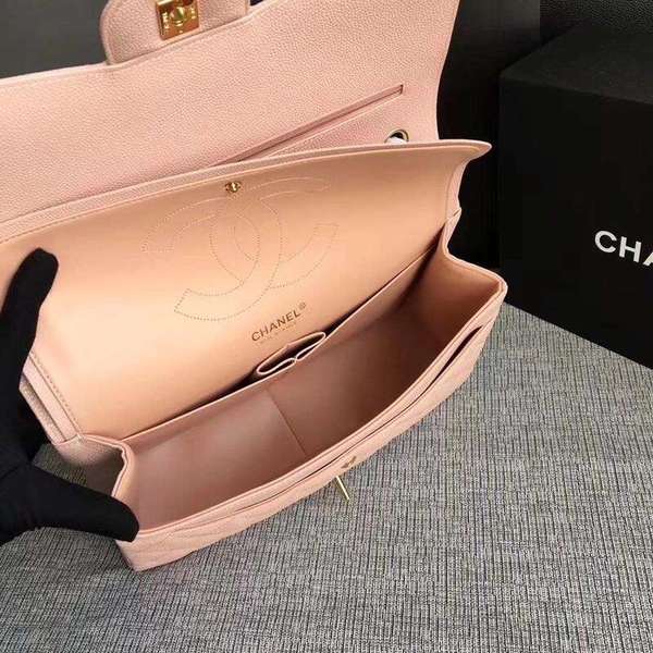 Chanel Flap Shoulder Bags Pink Original Calfskin Leather CF1113 Gold