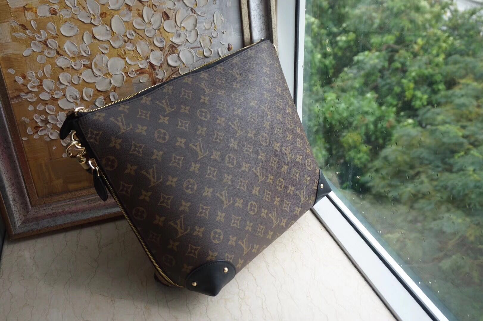 Louis Vuitton Monogram Canvas Triangle Softy M41130 Black