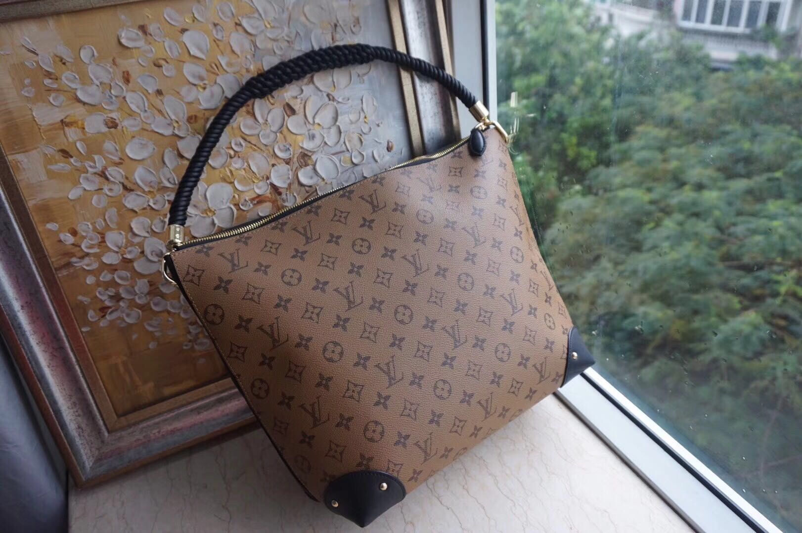 Louis Vuitton Monogram Canvas Triangle Softy M41130 Black