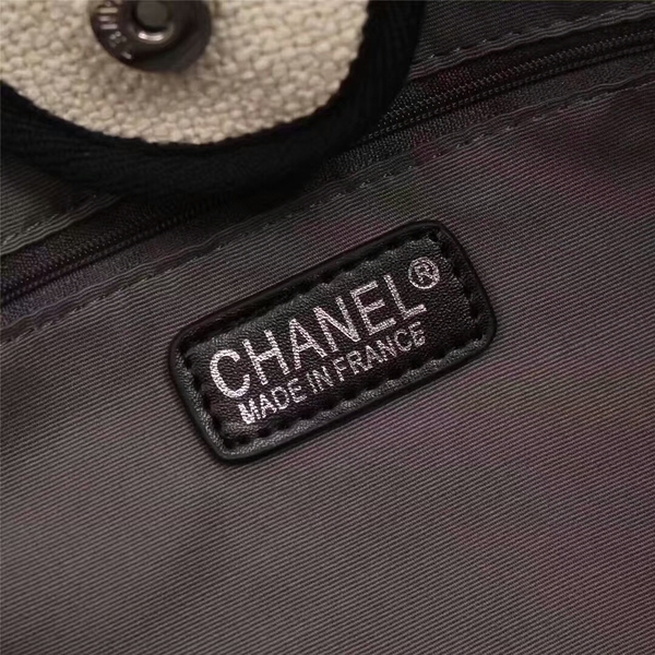 Chanel Canvas Leather Tote Shopping Bag 68047F