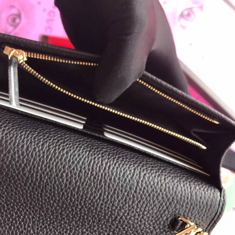 Gucci GG Marmont Original Calf leather Shoulder Bag 497985 black