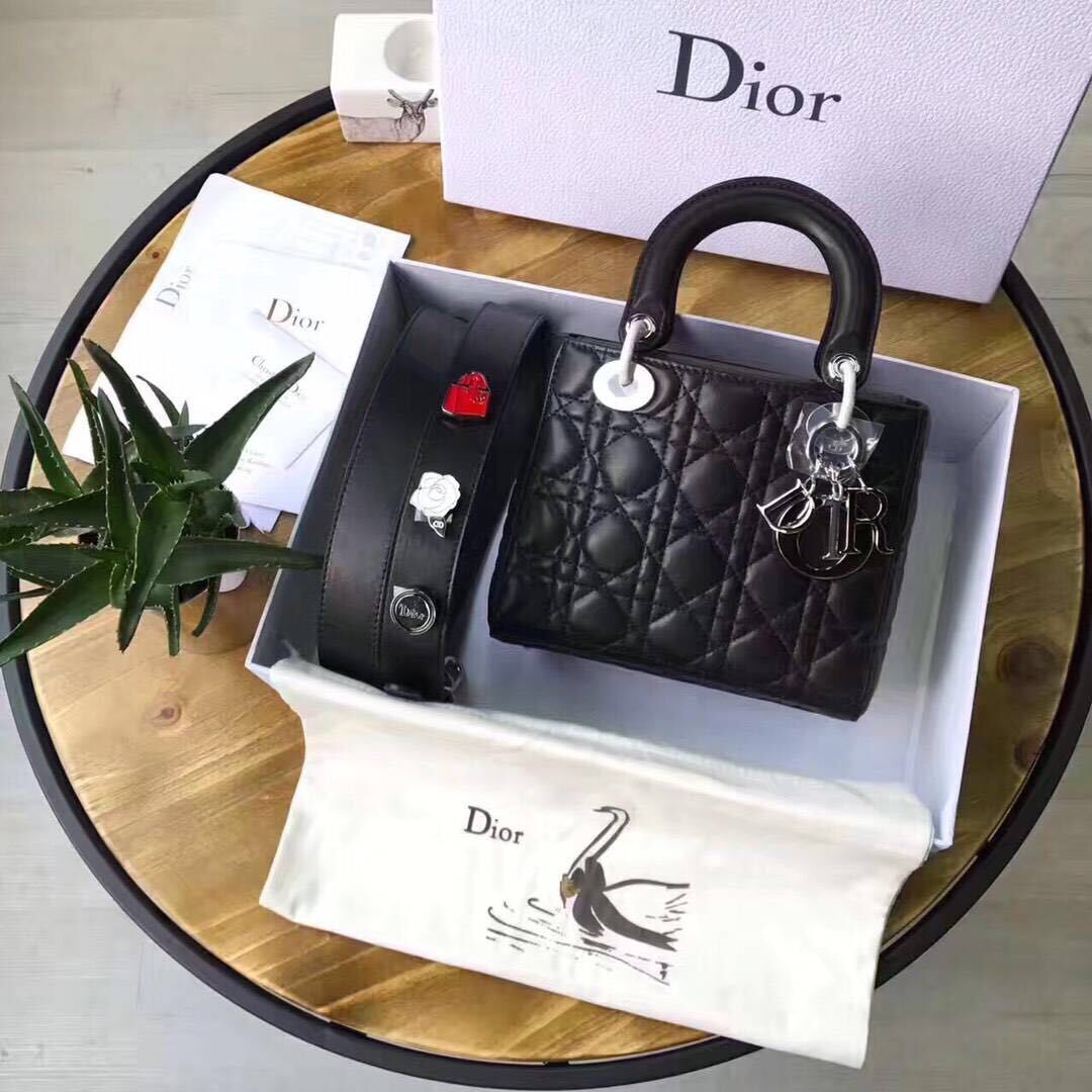 Dior Cannage Nano Lady Bag Original Leather CD3891 Black