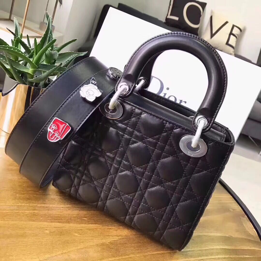 Dior Cannage Nano Lady Bag Original Leather CD3891 Black