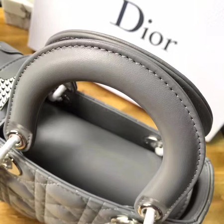 Dior Lucky Badges Original Sheepskin Leather Bag 88034 Grey