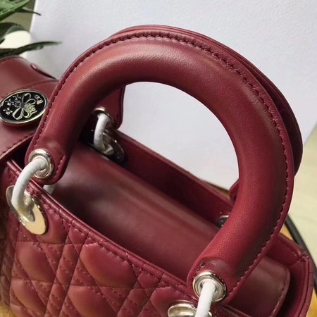 Dior Lucky Badges Original Sheepskin Leather Bag 88034 Red