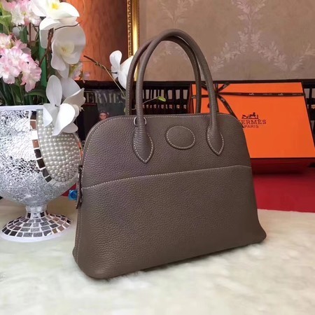 Hermes Bolide Original Leather Tote Bag B1007 Grey