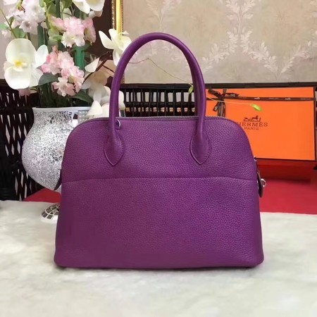 Hermes Bolide Original Leather Tote Bag B1007 Purple