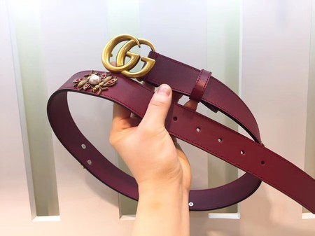 Gucci Leather Belt 414526 Wine