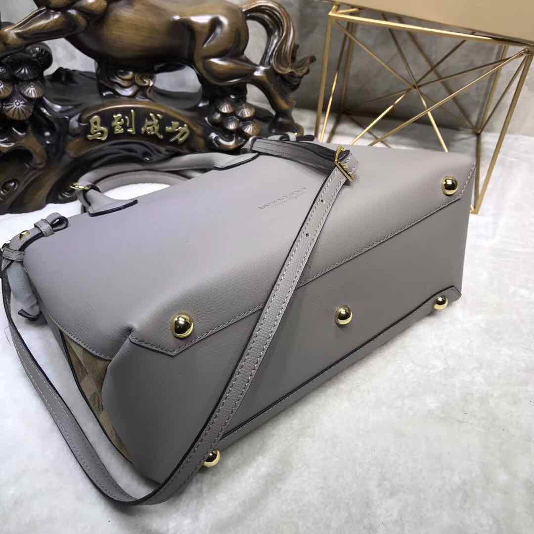 BurBerry Leather Tote Bag 5559 grey