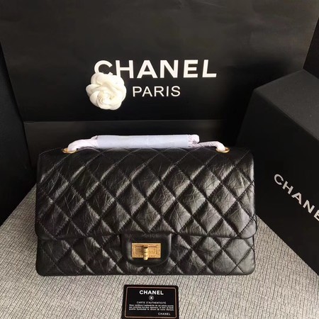 Chanel Flap Shoulder Bag Black Original Calfskin Leather 277 Gold