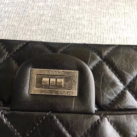 Chanel Flap Shoulder Bag Black Original Calfskin Leather 277 Silver