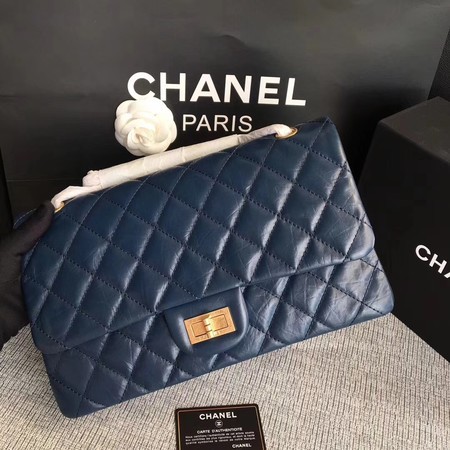 Chanel Flap Shoulder Bag Blue Original Calfskin Leather 277 Gold