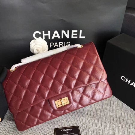 Chanel Flap Shoulder Bag Wine Original Calfskin Leather 277 Gold