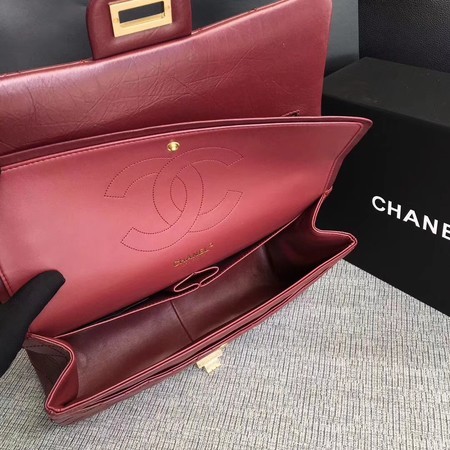 Chanel Flap Shoulder Bag Wine Original Calfskin Leather 277 Gold