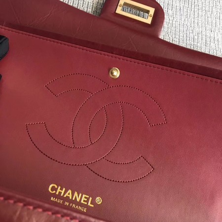 Chanel Flap Shoulder Bag Wine Original Calfskin Leather 277 Gold