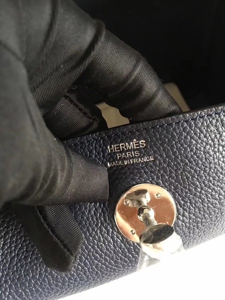 Hermes Lindy Original Togo Leather Bag 5086 Black