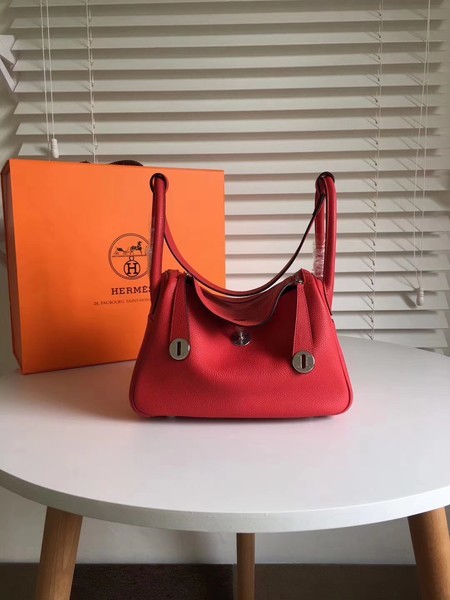 Hermes Lindy Original Togo Leather Bag 5086 Red