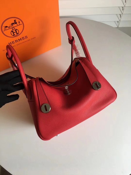 Hermes Lindy Original Togo Leather Bag 5086 Red