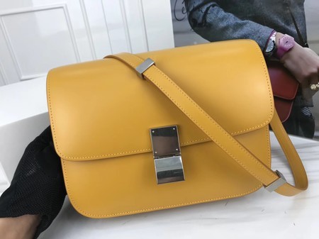 Celine Classic Box Flap Bag Original Calfskin Leather 3378 Yellow