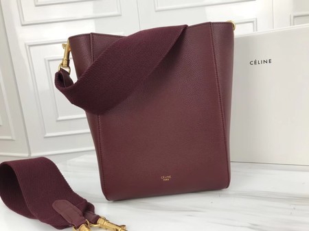 Celine Cabas Phantom Bags Original Calfskin Leather 3370 Wine