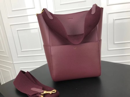 Celine SEAU SANGLE Cabas Bags Original Calfskin Leather 3369 Wine