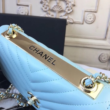 Chanel WOC Original Sheepskin Leather Shoulder Bag 33814 Skyblue