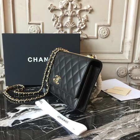 Chanel WOC Original Sheepskin Leather Shoulder Bag D33814 Black