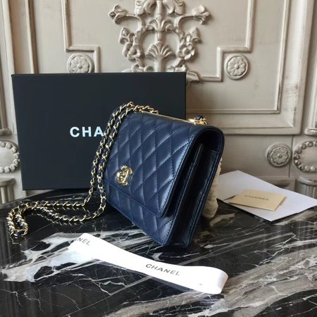 Chanel WOC Original Sheepskin Leather Shoulder Bag D33814 Blue