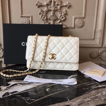 Chanel WOC Original Sheepskin Leather Shoulder Bag D33814 Offwhite