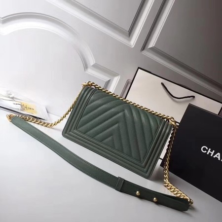 Boy Chanel Original Cannage Patterns Bag 67086 Green