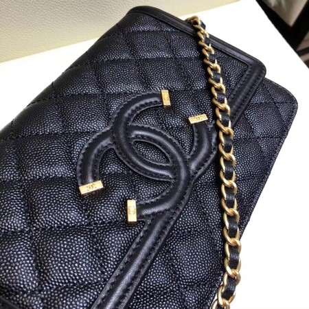 Chanel Flap Shoulder Bag Original Caviar Leather 5698 black