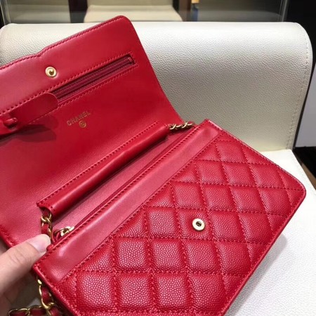 Chanel Flap Shoulder Bag Original Caviar Leather 5698 red