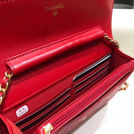 Chanel Flap Shoulder Bag Original Caviar Leather 5698 red