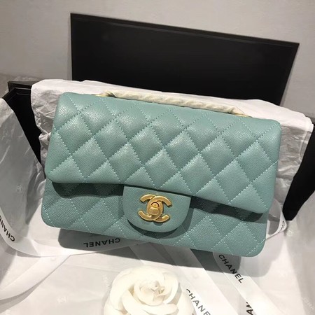 Chanel Flap Shoulder Bag Original Caviar Leather CF1116 light green