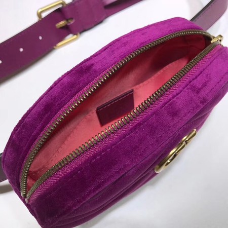 Gucci GG Marmont Velvet waist pack 476434 purple