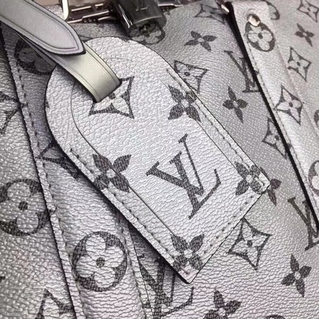 Louis Vuitton Monogram Macassar Canvas Keepall 45CM Strap M43817 Silver