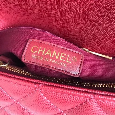 Chanel Classic Top Handle Bag Original Caviar Leather A92215 Deep red