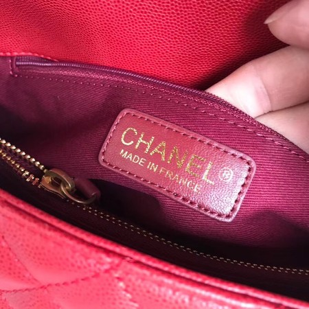 Chanel Classic Top Handle Bag Original Caviar Leather A92215 red