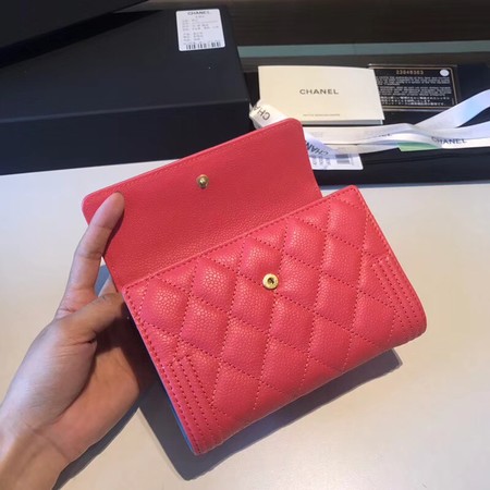 Chanel Boy Matelasse Caviar Calfskin Leather Wallet CHA5569 red