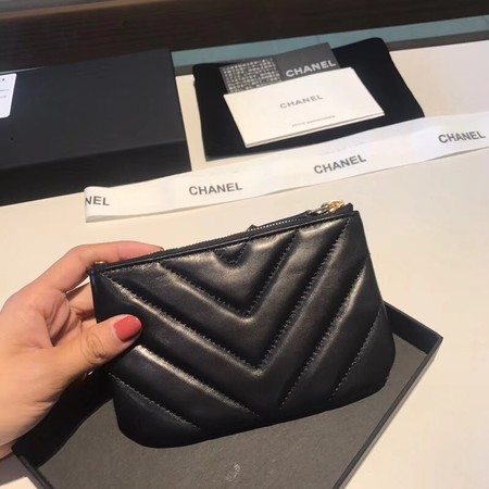 Chanel Sheepskin Leather Coin Purse 2214 black