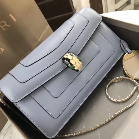 Bvlgari Original Calfskin Leather serpenti forever Shoulder Bag 97521 Light blue