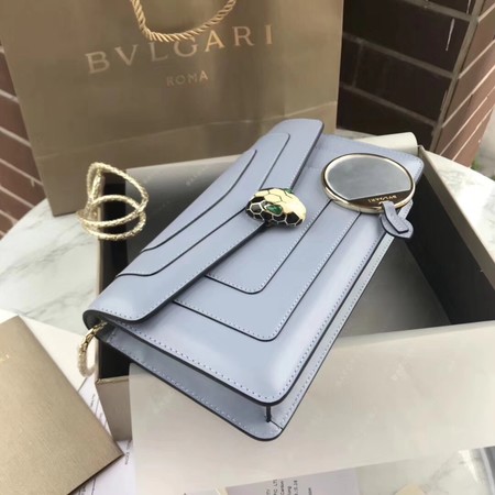 Bvlgari Original Calfskin Leather serpenti forever Shoulder Bag 97521 Light blue