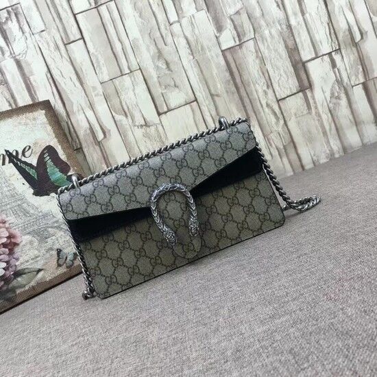 Gucci Medium Dionysus GG Canvas Shoulder Bag 499623 black