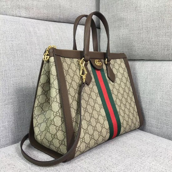 Gucci GG canvas ophidia top quality tote bag 524537 brown 