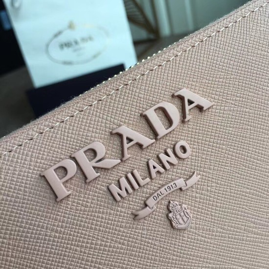 Prada Saffiano Leather Large Zippy Wallets 1MH317 pink